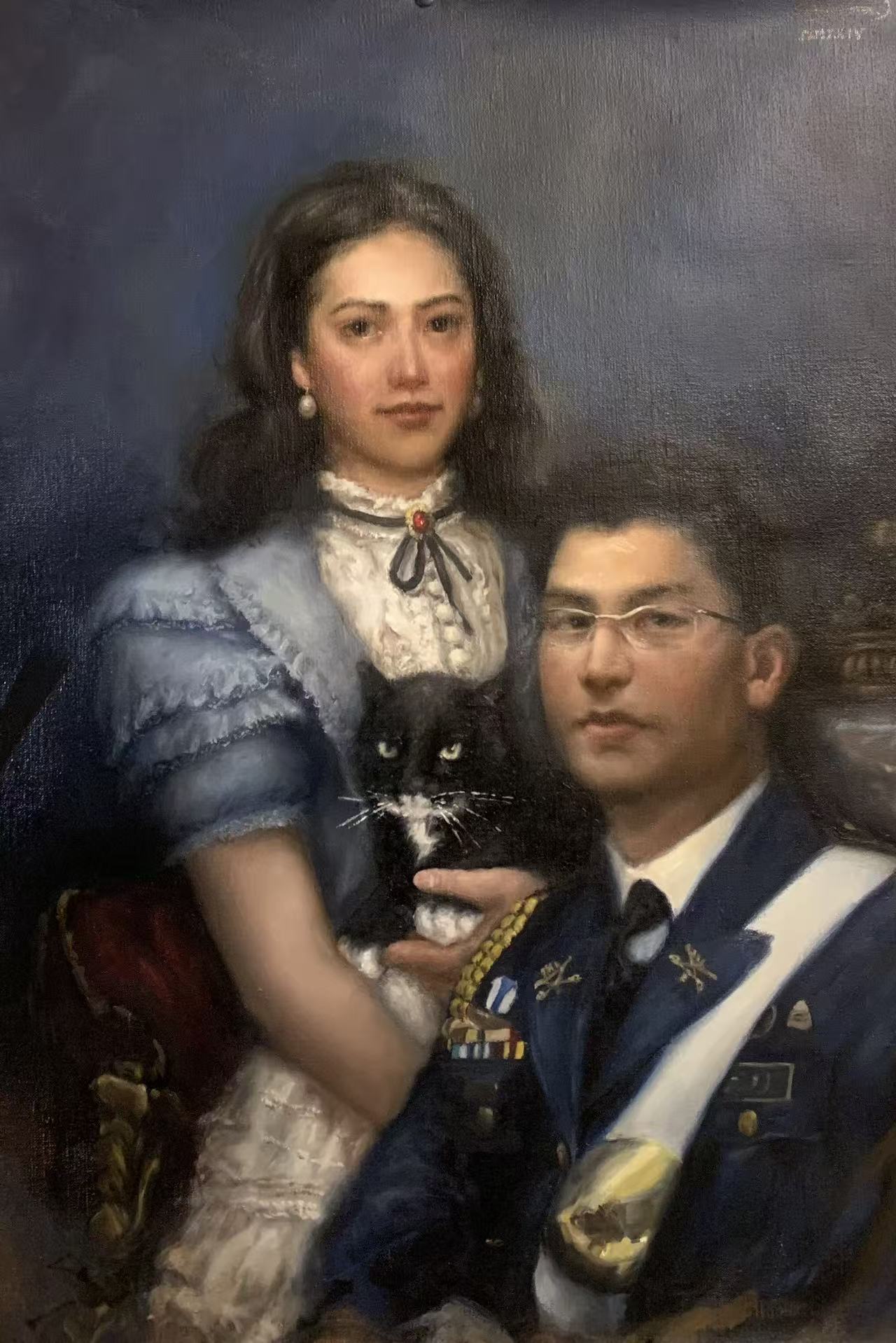 Commissioned portrait example from the Florence, Italy studio of Guanghui Hou
